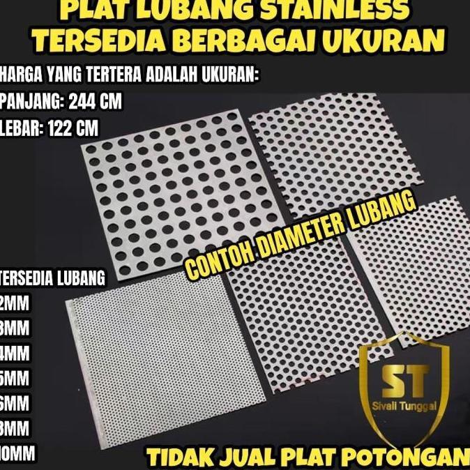 PLAT LUBANG 201 - 122CMX244CM - (1 MM) TEBAL PLAT - STAINLESS STEEL 201 - PLAT PERFORATED