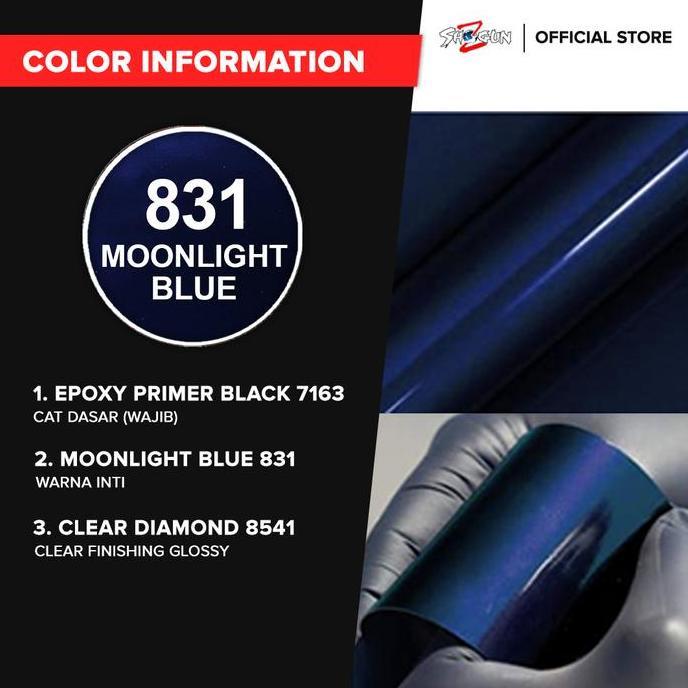 Promo Cat Semprot Motor Shogun Z Paint Xiralic Moonlight Blue 831 - Warna Dark Series Biru Xiralic C