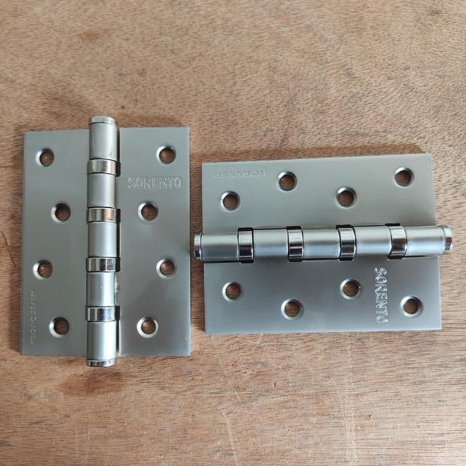 SU - Engsel Pintu Jati Tebal 4"x3 mm Sorento Silver / Engsel Kupu Kupu Pintu Rumah By Belluci