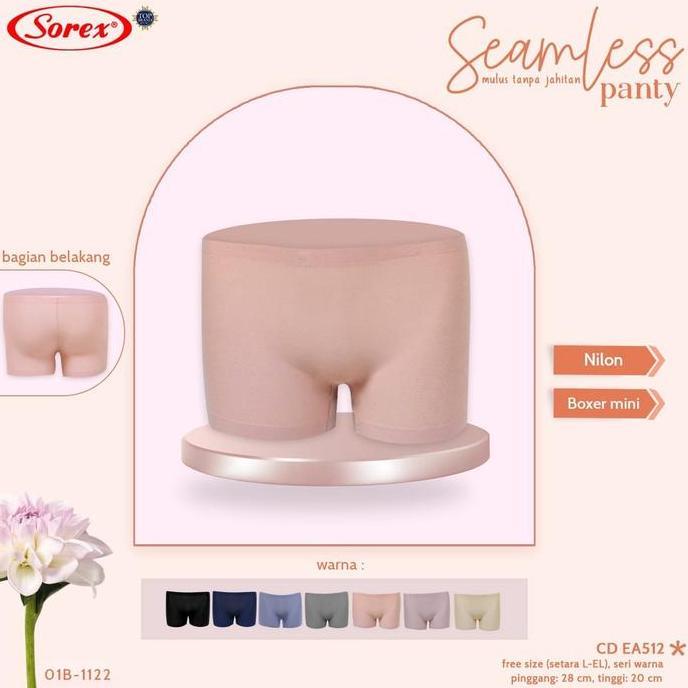 Promo Sorex EA 512 Celana Dalam CD Wanita Boxer Mini Seamless | Free Size M - L | BISA PILIH WARNA C