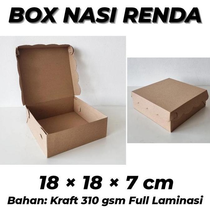 BOX NASI FULL LAMINASI 18x18x7 / DUS CATERING / BOX NASI KOTAK