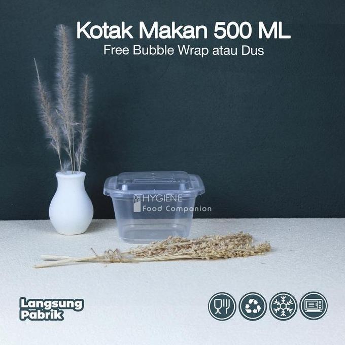 Kotak Makan Plastik / Thinwall / Food Container Persegi 500ML