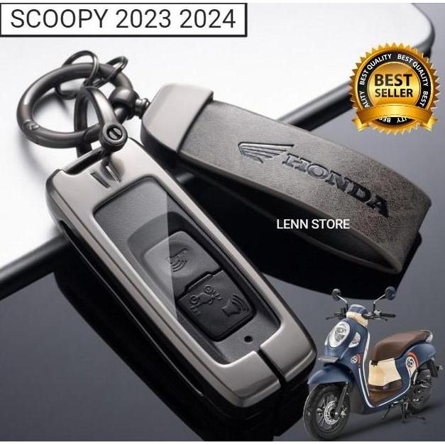 Cover Sarung Kunci Remote Kulit Logam Honda Scoopy 2023 2024 2025