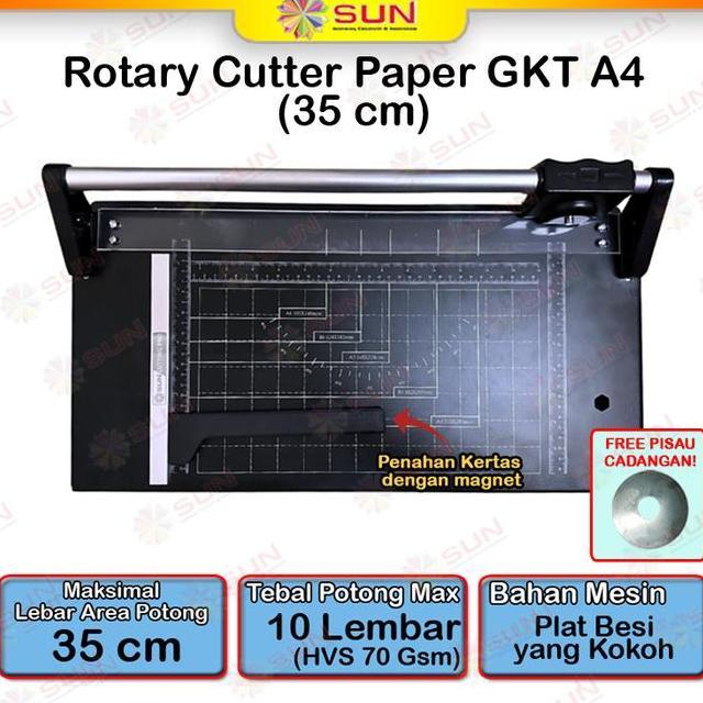 Rotary R Cutter Trimmer A4 A3 Vertikal 35 Cm Alat Potong Pemotong Kertas Hvs Kertas Foto Photo Gloss