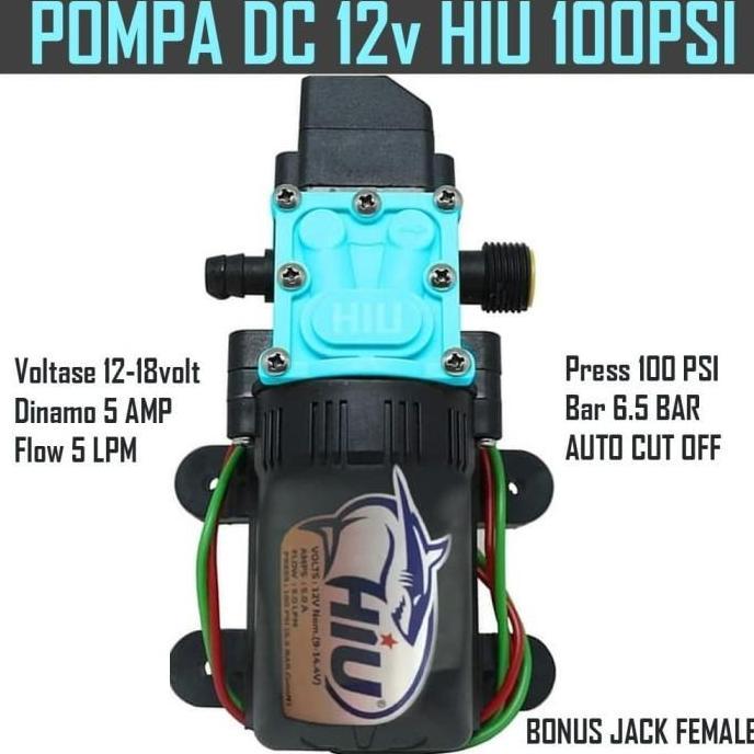 Dinamo Pompa Dc 12V Hiu Original Tekanan Tinggi 100 Psi 60W