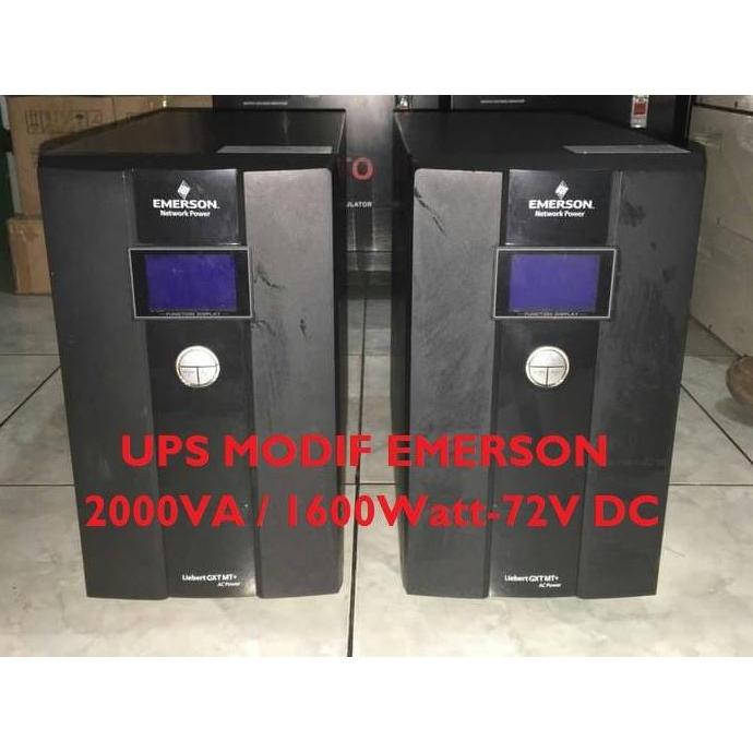 Ups Modif Emerson 2000Va/1600Watt-72v Online sinewave / output sinus murni. Ups modifikasi pakai Aki