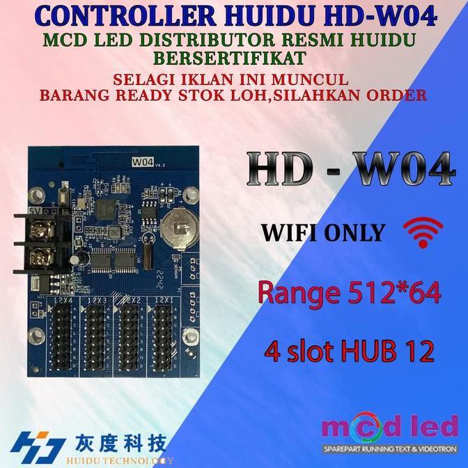 KONTROLER RUNNING TEXT HUIDU HD W00 HD W02 HD W03 HD W04 SATU WARNA