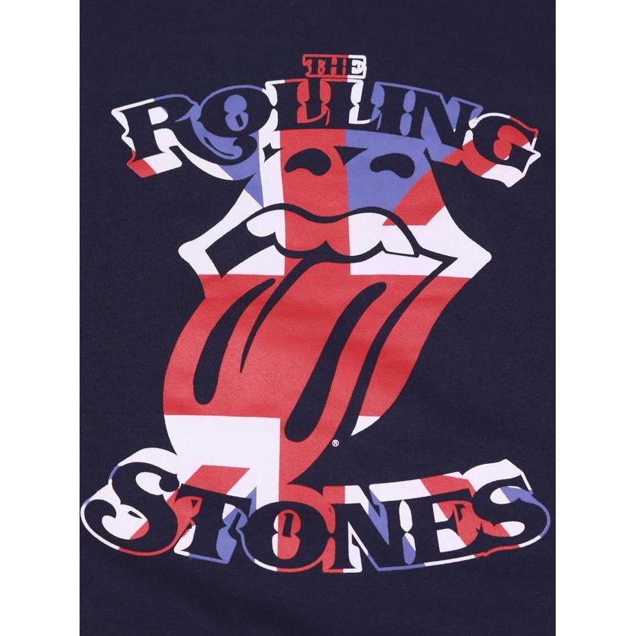 Kaos Setelan Dewasa ROLLING STONES Original Navy British Flag Tongue murah