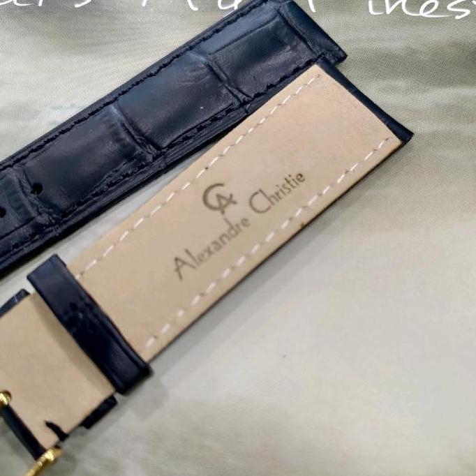 Tali jam tangan Kulit Alexandre Christie buckle Rosgold murah
