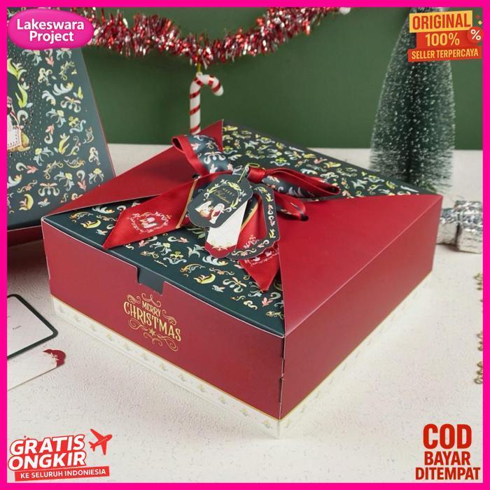 Diskon 5 Set Box Gabriel 22X22X12Cm 25X25X10Cm Box Natal Christmas Dus Kue Hampers