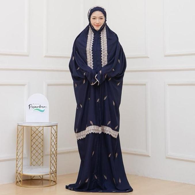 (Best Seller) Mukena Lajuran  Dewasa Rayon  Bordir Cemara  Cantik Terlaris