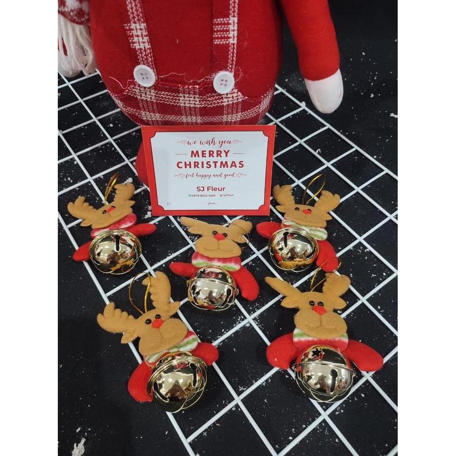 Ready  Dekorasi Aksesoris Gantungan Natal Lonceng Kecil Warna-Warni