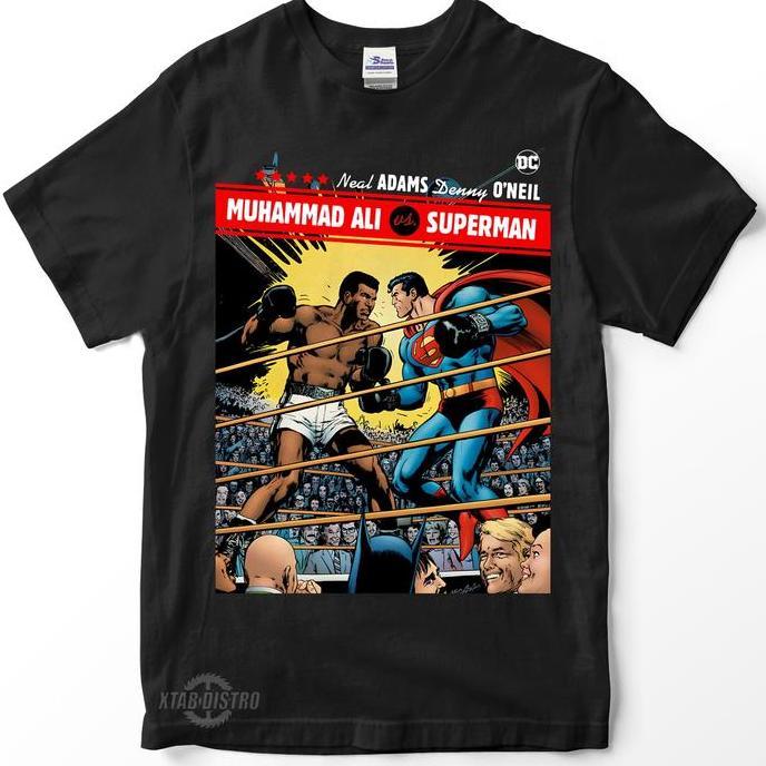 Kaos MUHAMMAD ALI VS SUPERMAN kaos vintage comic retro murah