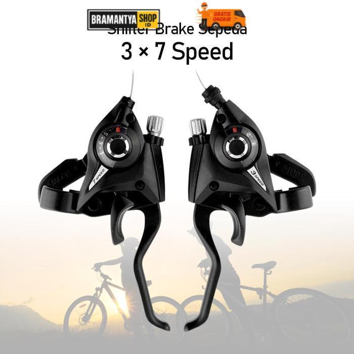 Promo Shifter / Pemindah Gigi Sepeda 3 X 7 Speed Model Gabung Handle