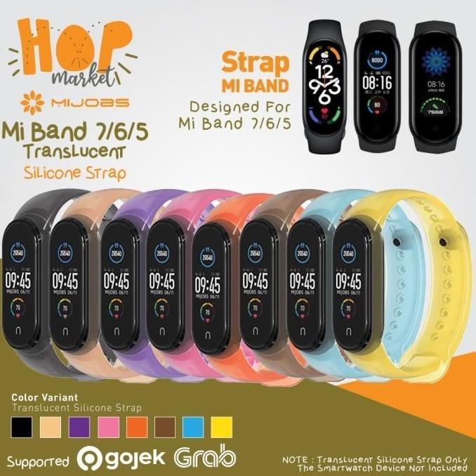 MIJOBS Transparan Strap for Mi Band 7 6 5 Silicone Tali Silikon MiBand