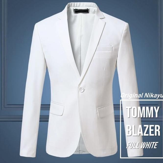 Nikayu Tommy Blazer Slimfit Full White Blazer Kerja Pria Warna Putih Hh Twist Kain Lembut Formal Lem