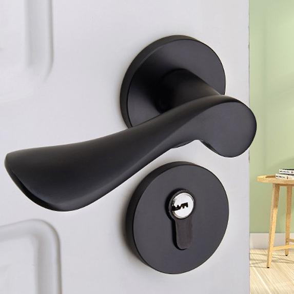 Gagang Pintu Gaya Eropa Full Handle Set  Silver Premium Door Handle Kunci Pintu