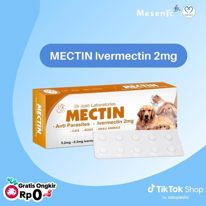 Mesenic Mectin Ivermectin 2Mg Obat Anti-Parasit & Obat Cacing Untuk Hewan Peliharaan