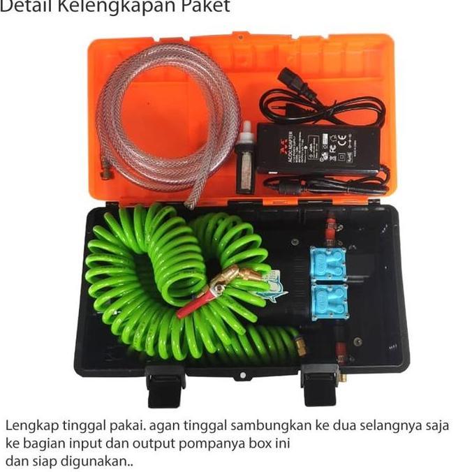 Paket Pompa Air Cuci Steam Ac Portabel Selang Spiral 12M V2
