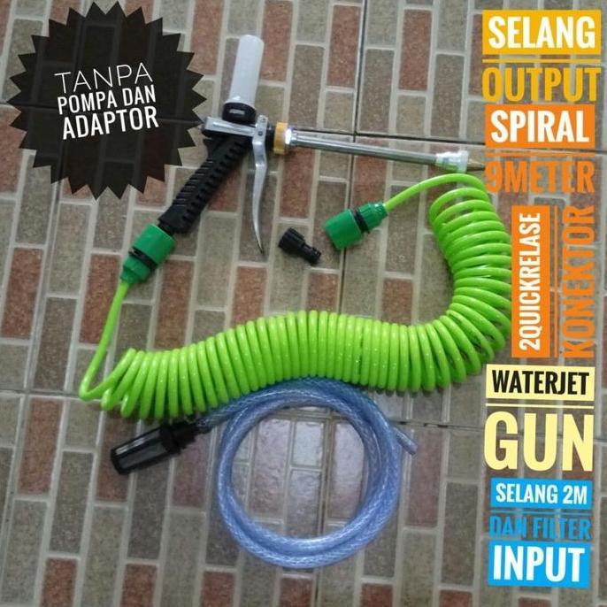 Paket Selang Cuci Steam Input Dan Output Spiral Water Jet Gun Sabun
