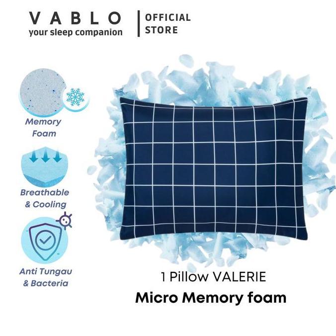 Vablo Valerie bantal micro memory foam - 1pcs - motif biru
