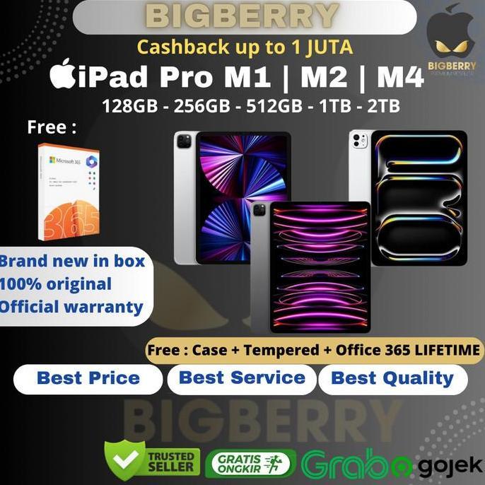 iPad Pro 11 12.9 13 inch M1 M2 M4 Chip 128gb 256gb 512gb 1tb 2tb Wifi Cell