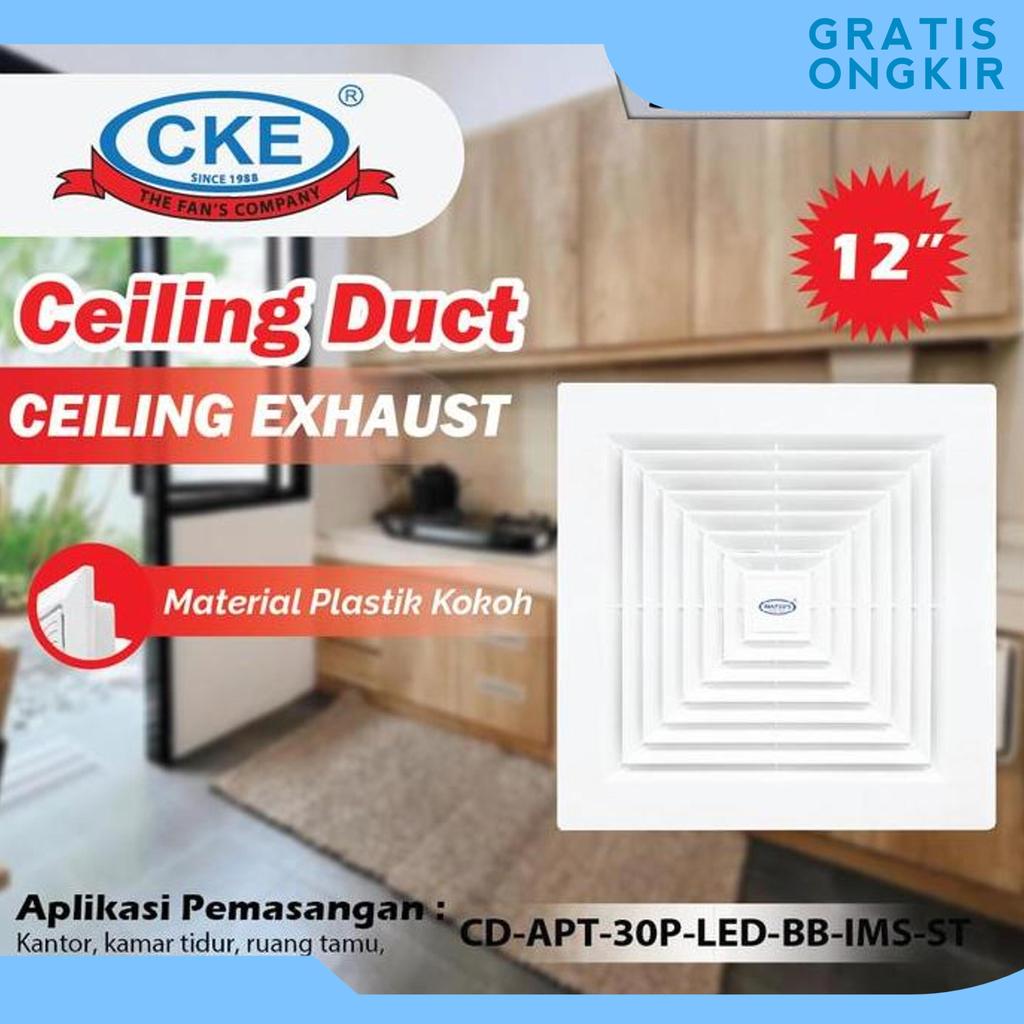 Exhaust Fan Plafon 12 Inch Dengan Lampu Led Hexos Fan Hemat Listrik