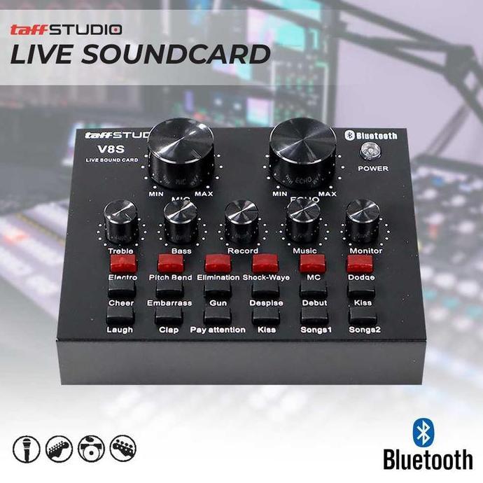 TAFFSTUDIO - ZLIVE - AUDIO USB EXTERNAL SOUNDCARD V8 V8S V8 PRO LIVE BROADCAST MICROPHONE HEADSET - 