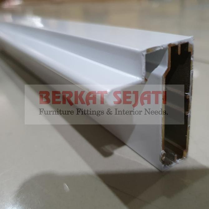 TERMURAH - Profil Handle Frame Kaca Lemari Kitchen Set Aluminium FHD 128 PUTIH 3M