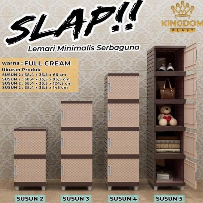 TERBARU - Lemari Plastik Kingdom Slap Susun 2 Tingkat Laci Kunci Kabinet Drawer