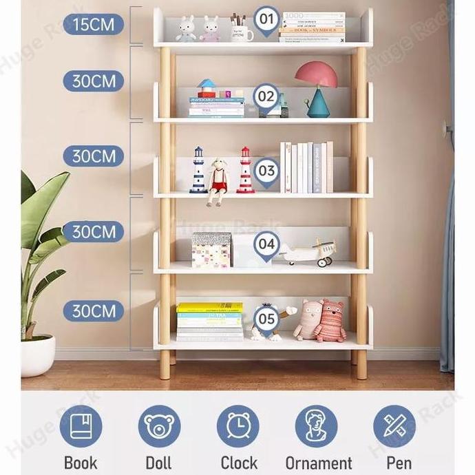 PROMO - Rak Buku Minimalis Kayu Serbaguna Susun/Rak Susun Kayu Penyimpanan Praktis rak susun serbagu