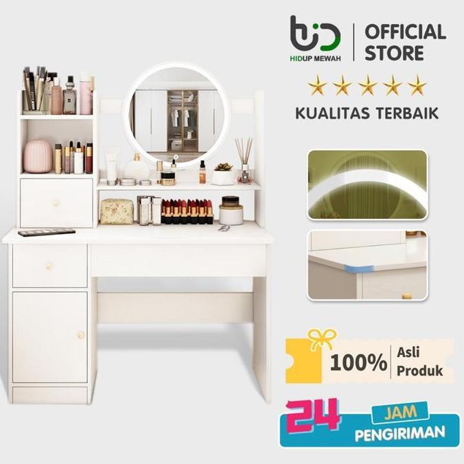 PROMO - Hidup Mewah  Meja Rias Modern Meja Rias Dengan Cermin Meja Rias Aesthetic Meja Rias Putih