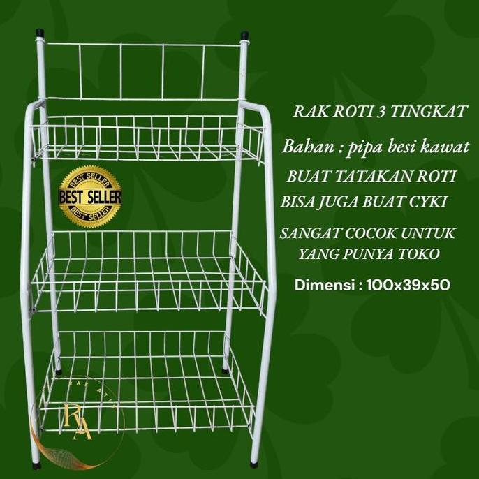 RAK ROTI 3 TINGKAT /RAK TOKO /RAK DISPLAY /RAK MULTIFUNGSI