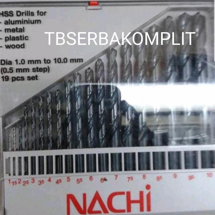 Matabor NACHI Set 19pcs 1-10mm Mata Bor Set Mata Bor Besi 1-10 mm ASLI