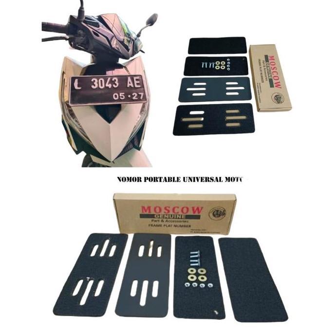 FRAMELESS PLAT MOTOR PLATE MOTOR UNIVERSAL MOSCOW PAPAN PLAT NO TEMPEL Baut