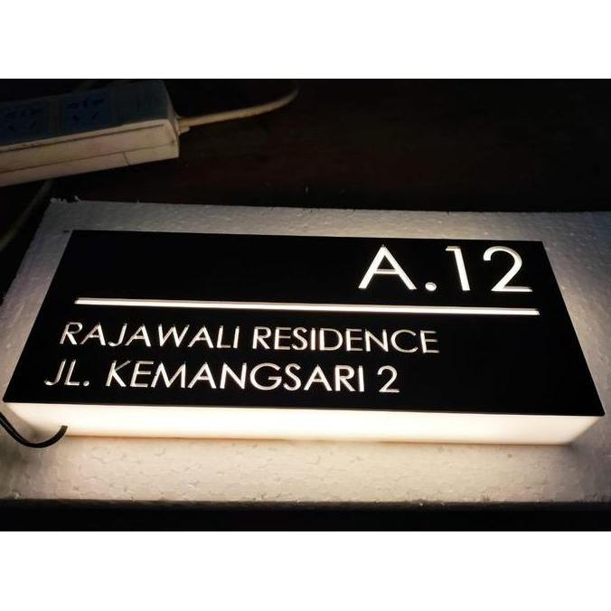 Nomor Rumah LED Neon Box Akrilik Papan Nama Akrilik LED