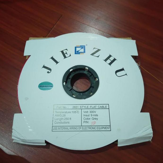Promo 1 roll 76.2m Kabel 16p abu abu jalur cable awg28 pita 16 p pin Gray Diskon
