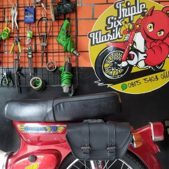 tas samping sidebag side bag motor klasik custom honda c70 streetcub