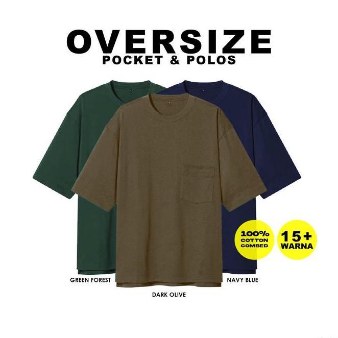 Kaos Polos Oversize Pria Pocket | Kaos Oversize Pria Polos Pocket