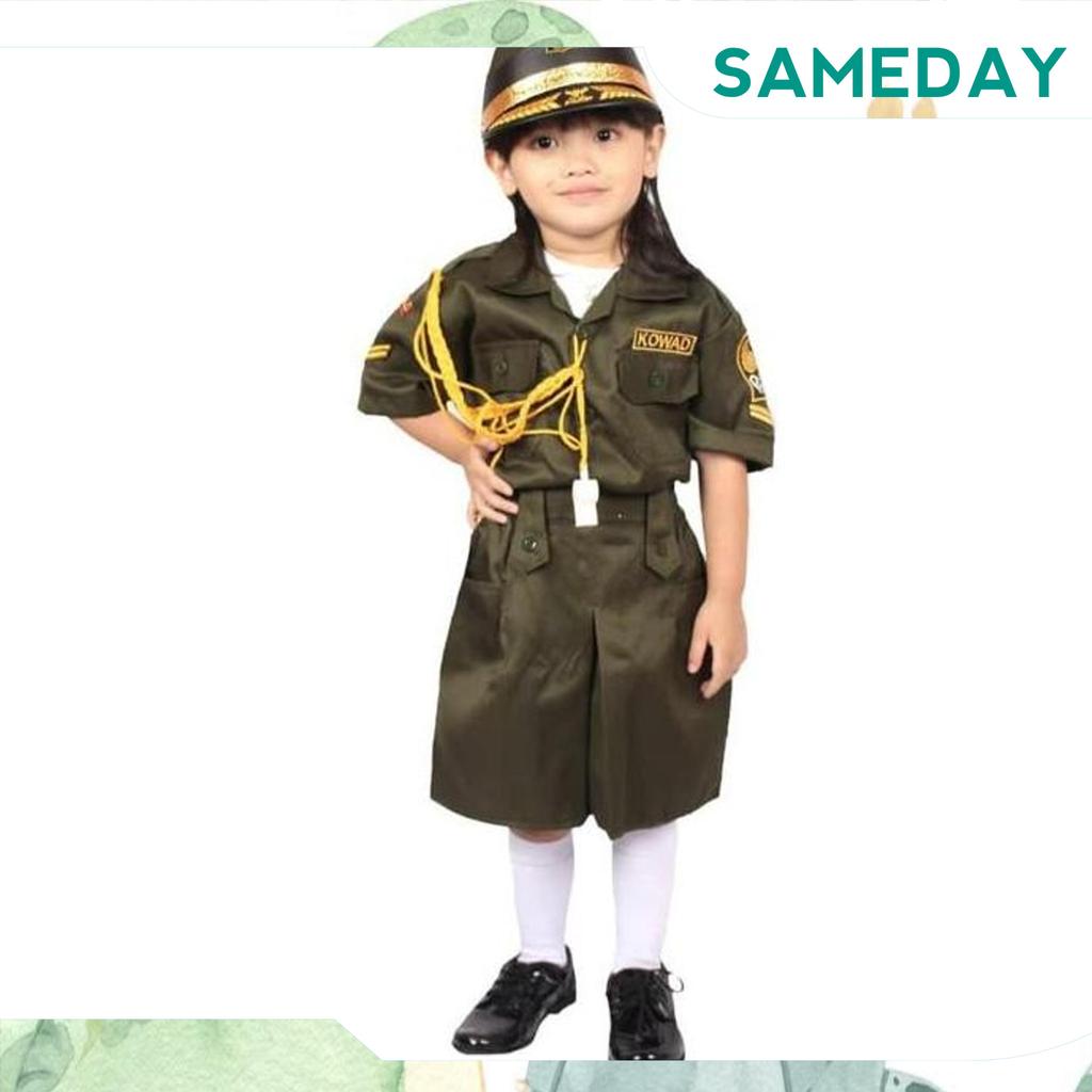 Baju Angkatan Darat (Kowad) Anak Perempuan 3-12 Tahun Sameday