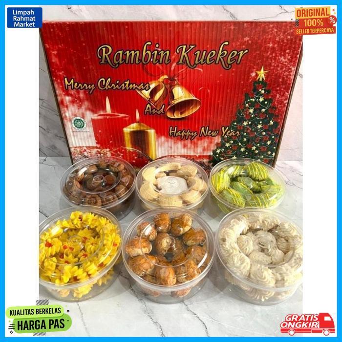 New Paket Kue Hampers Edisi Natal Isi 6 Toples Hampers Natal Aneka Kue Kering Parsel Tahun Baru