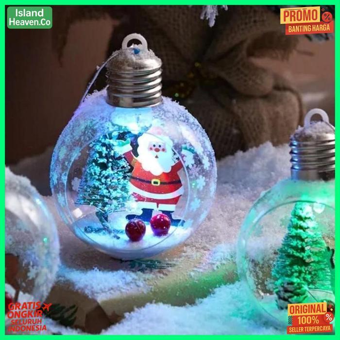 Prermium Termurah Lampu Led Bola Natal 8Cm Hiasan Pohon Natal Gantungan Bola Natal
