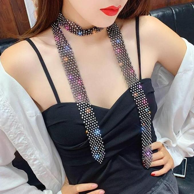 Syal Dasi Body Diamond Sexy Clubwear Diamond Necktie Aksesoris Sexy Accessories Dasi Wanita Diamond
