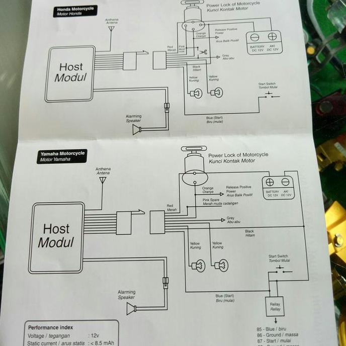 Alarm motor 9nine original A1 / Alarm remote motor 9 nine A1 original