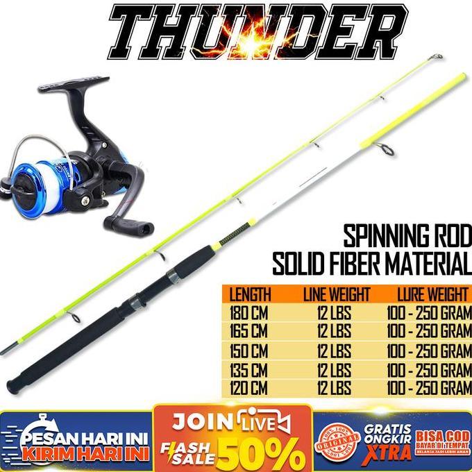 Joran Sepaket Thunder Nozawa dan Black Dog Reel Pancing Mancing