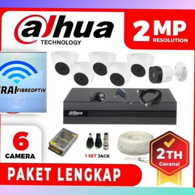 TERBARU Paket Kamera CCTV 6 Channel 6 Kamera 2MP + DVR 8 CHANEL ( komplit ) - LN