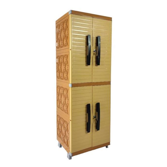 PROMO DISKON - LEMARI PLASTIK PAKAIAN 4 PINTU MINIMALIS MIAMI KINARA LUXURY FULL RAK