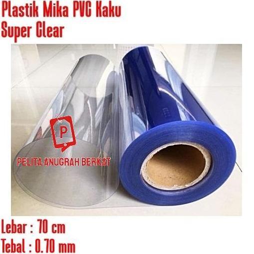 Plastik Mika Kaku Clear Lebar 70Cm Tebal 0.70Mm Mika Meteran Bahan Box Seserahan
