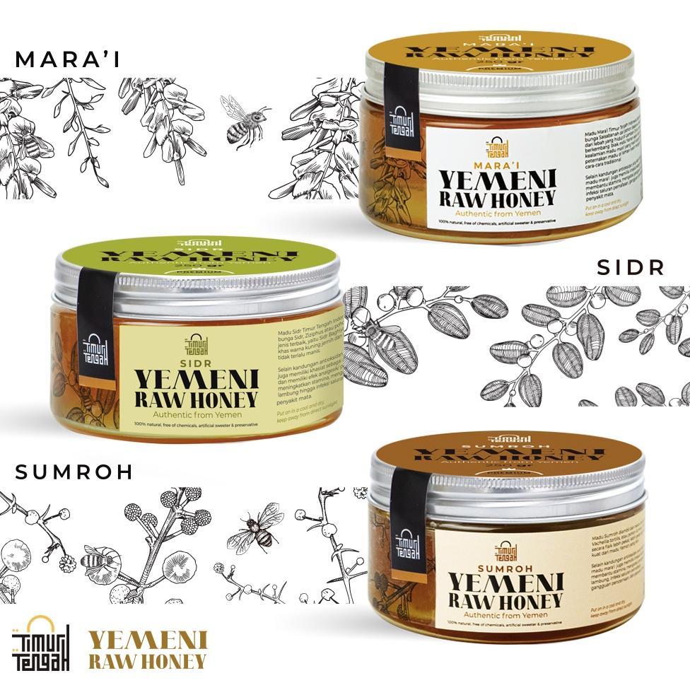 Timur Tengah Madu Asli Murni Yaman Marai Sumroh Sidr 500 gr Raw Honey Yemeni Pure Premium