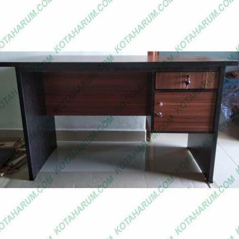 TERLARIS - meja kerja besar kantor 1/2 biro panjang 120 cm tebal hitam coklat